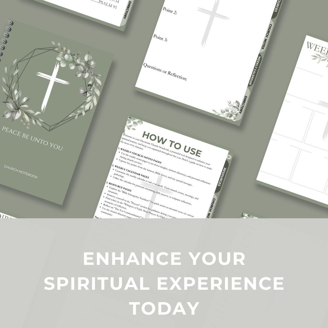 Peace Be Unto You: Church Notebook (Fillable)