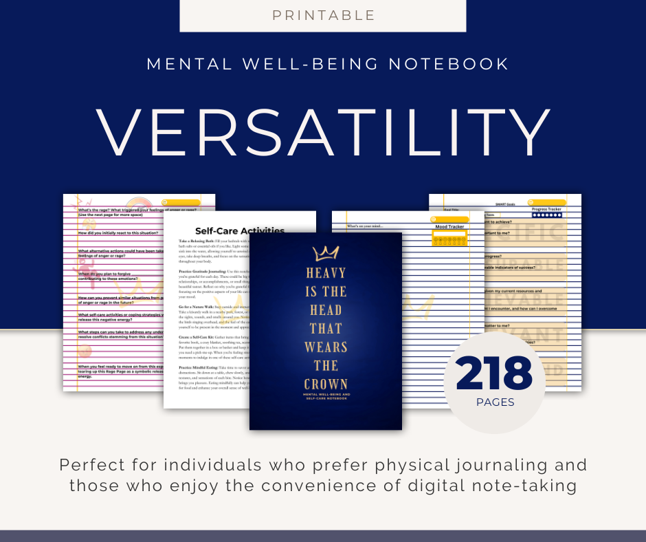 Heavy is the Head that Wears the Crown: Mental Well-Being and Self-Care Notebook